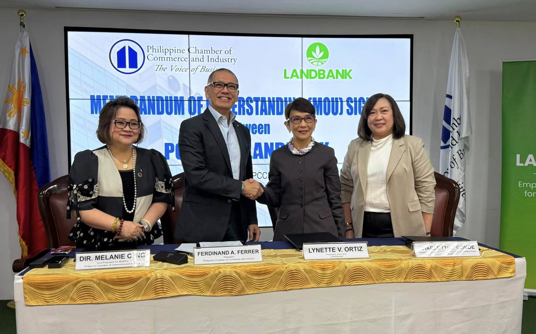 Memorandum of Understanding (MOU) signing between PCCI & Land Bank of the Philippines
